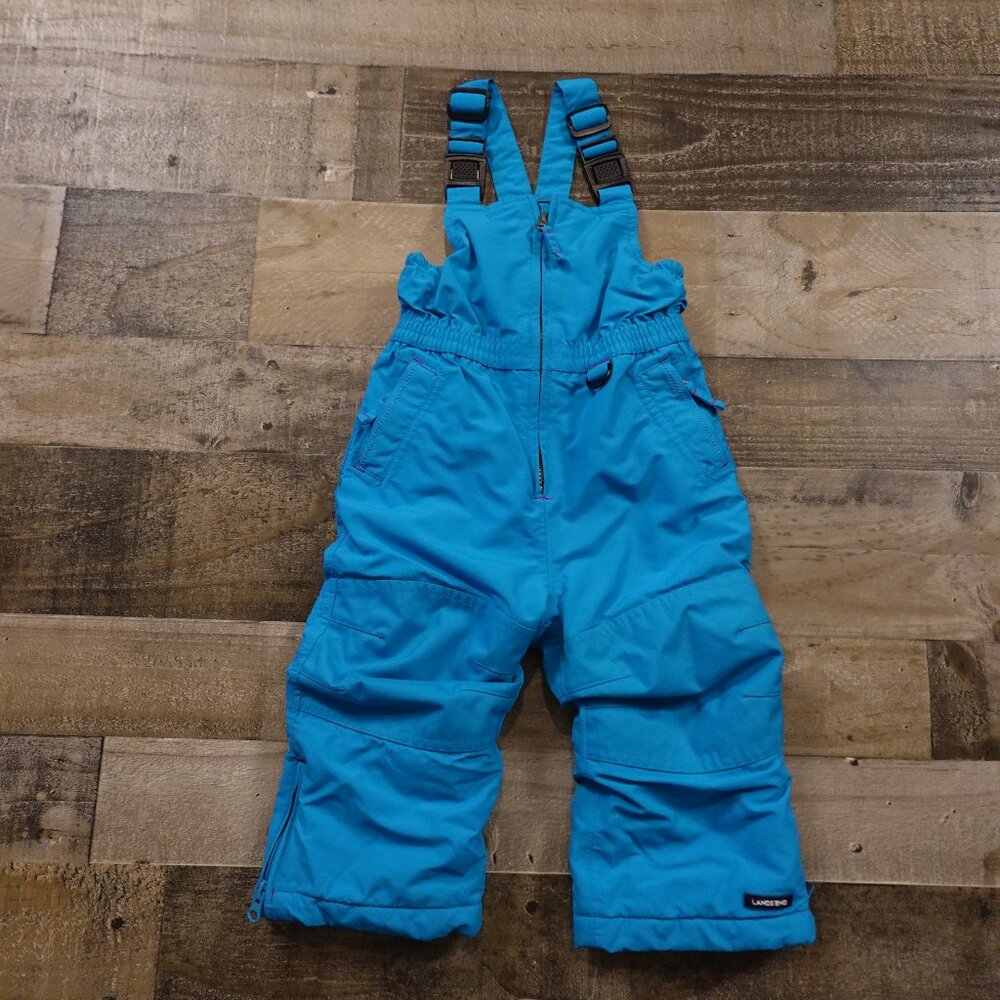 Lands’‎ End Squall Snow Bibs Toddler 2T Blue Waterproof Insulated Ski Winter